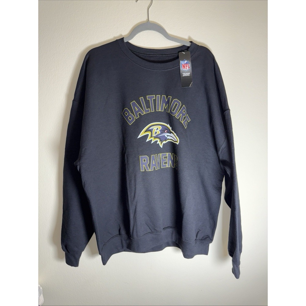 Baltimore Ravens NFL Team Apparel Pullover Sweatshirt Men's 2XL Gray Long Sleeve